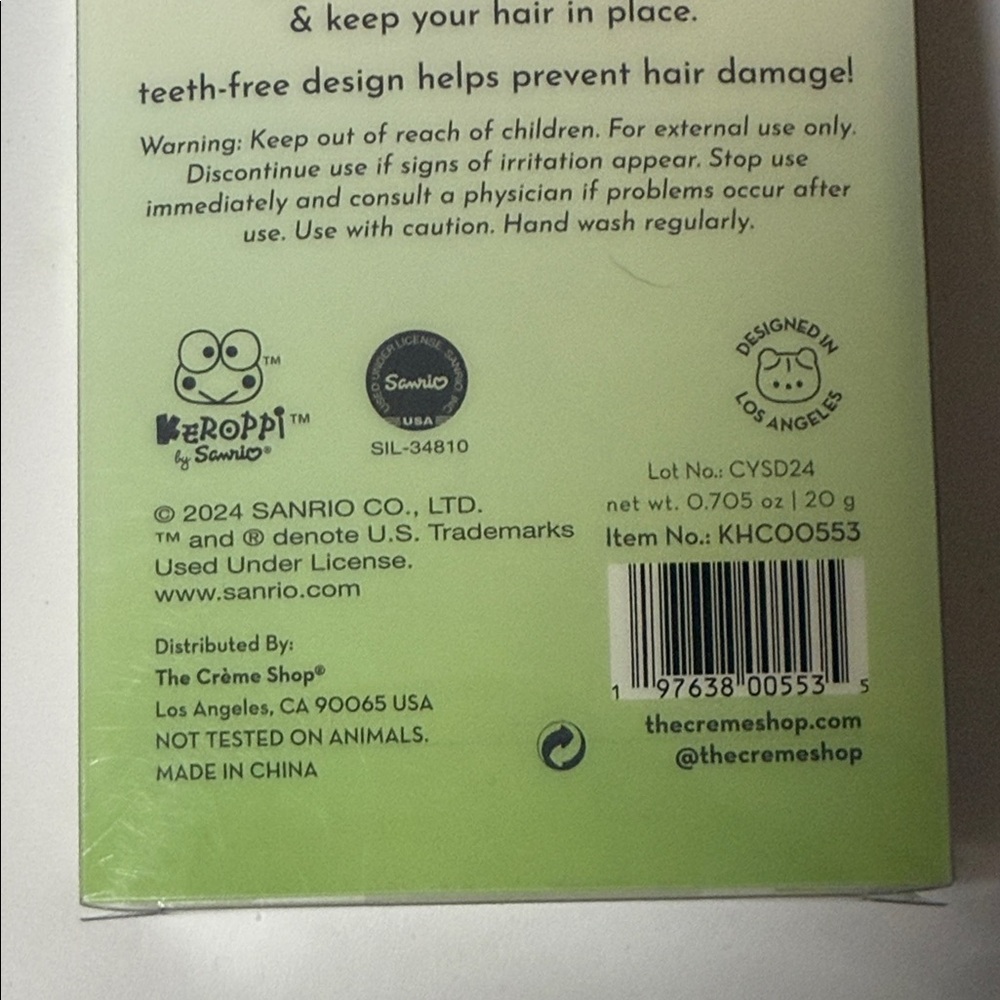 Sanrio Keroppi Green Crease Free Hair Clips Limited Edition Gift NWT Kawaii - Picture 2 of 3